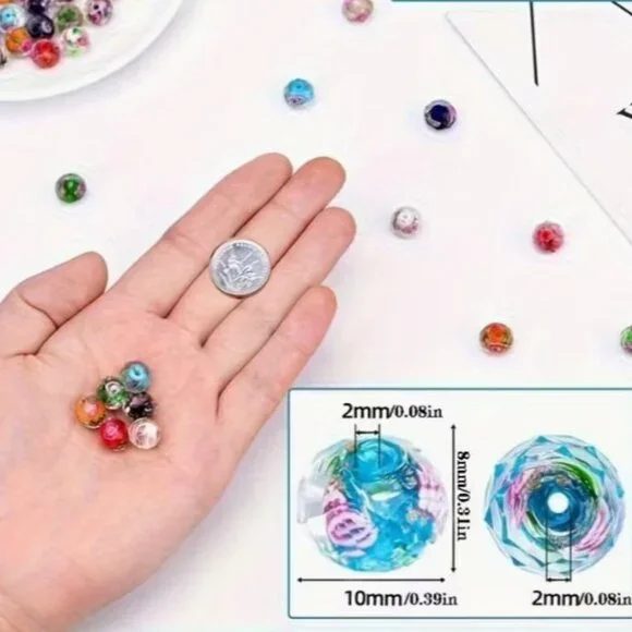 Bohemian Style Flower Glass Lampwork Beads 25 Beads - Picture 2 of 2